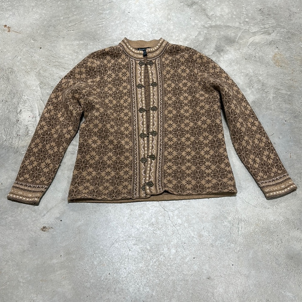 Eagles eye brand Brown‎ vintage sweater w/fastener front / Size L / E-9